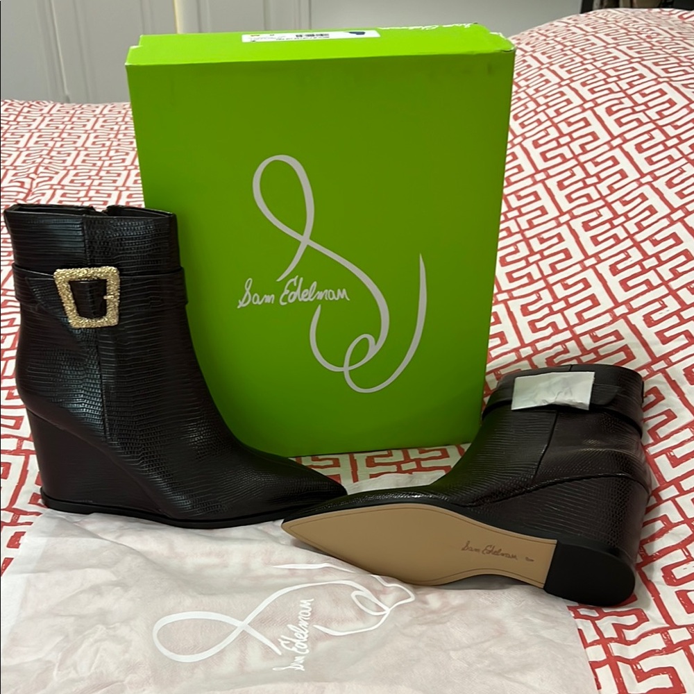 Sam Edelman Ankle Boots with Gold Buckle